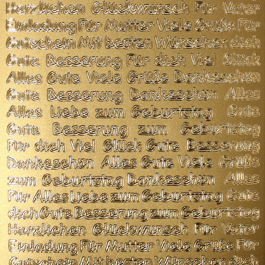 Sticker Nr.0441 Gold deutsch diverse Schriftzüge Texte Auswahl