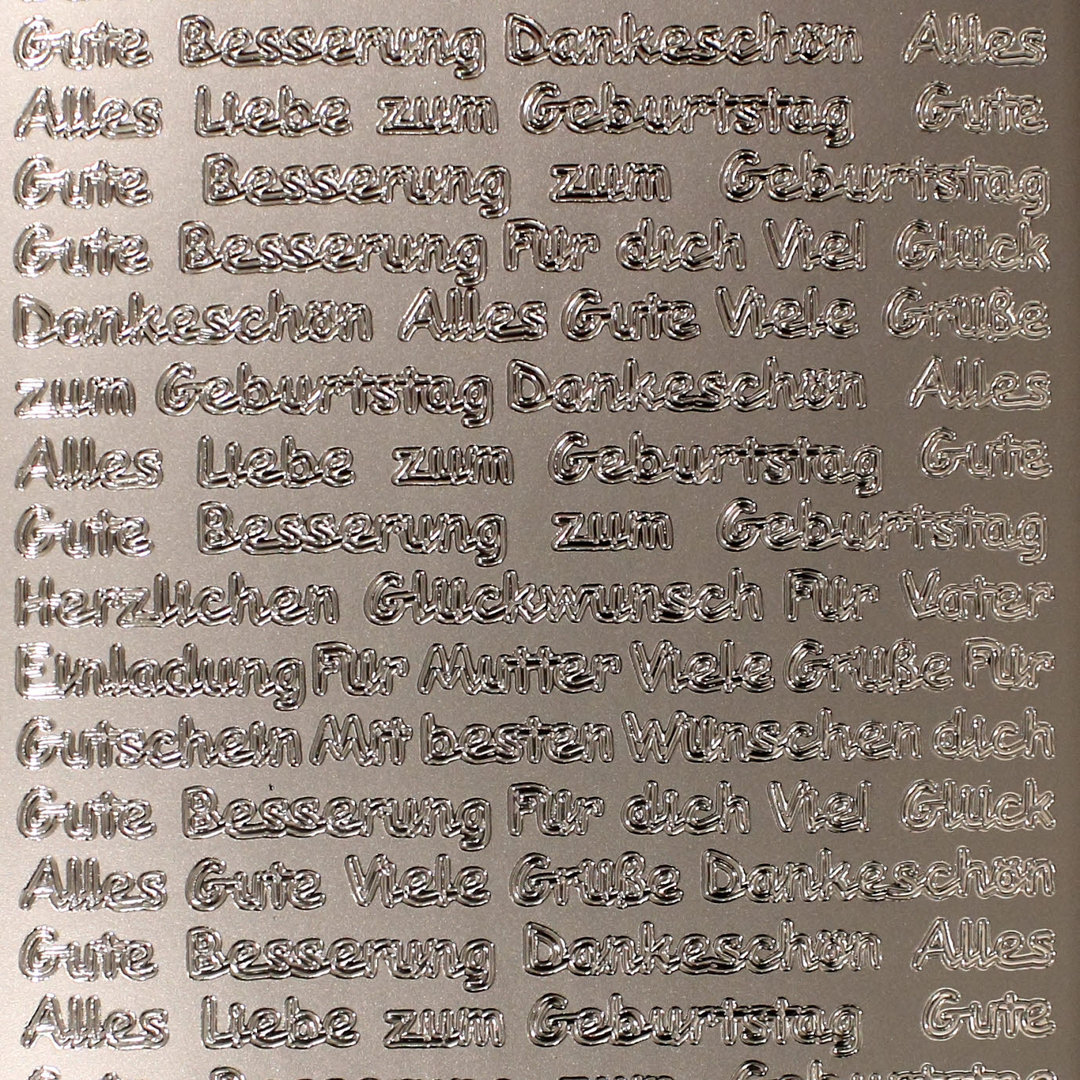 Sticker Nr.0441 Silber deutsch diverse Schriftzüge Texte Auswahl