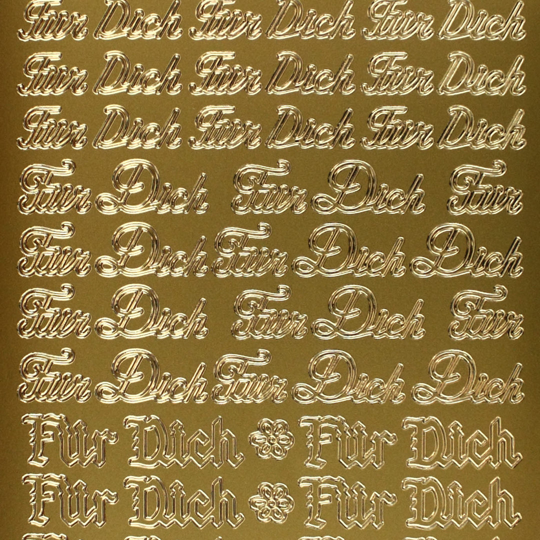 Sticker Nr.0487 Gold diverse Schriftzüge Für Dich