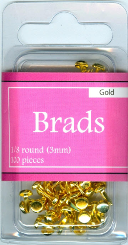 BRADS Nr.65 Musterklammern ca. 4 mm rund Gold ca.100 St.