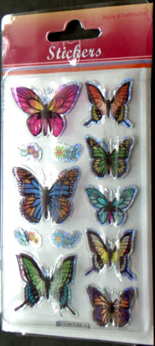 3D POP UP Sticker Schmetterlinge Nr.6103 MULTI + HOLO