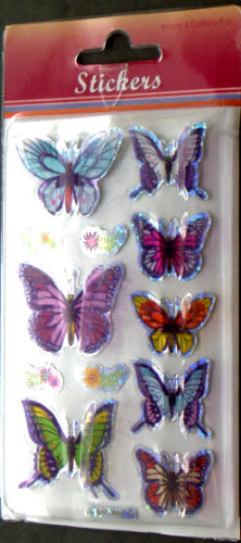 3D POP UP Sticker Schmetterlinge Nr.6105 MULTI + HOLO