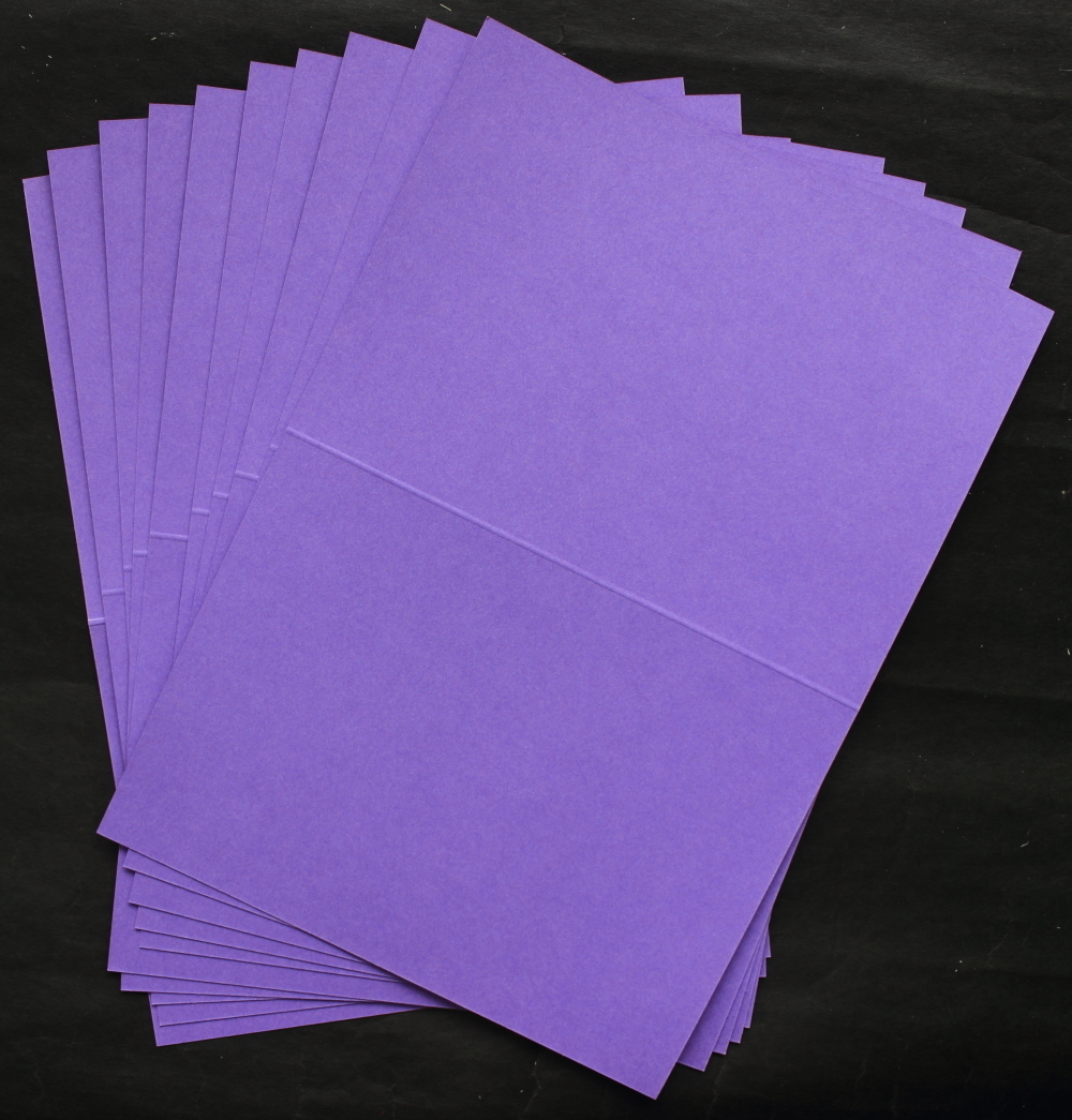 10 Klappkarten A6 genutet gefalzt Nr.K18 Violett - Lila