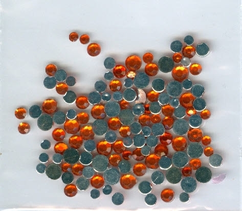 Strass - Glitzersteine Nr.3006 orange / mandarine rund 2-4 mm mix