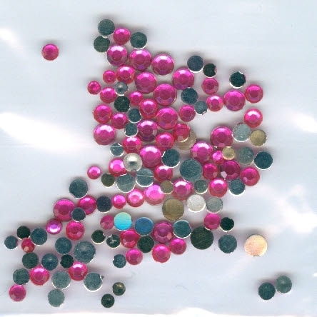 Strass - Glitzersteine Nr.3007 rosa / pink rund 2-4 mm mix