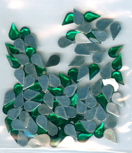 Strass - Glitzersteine Nr.3029 smaragd / grün tropfen 5x8 mm