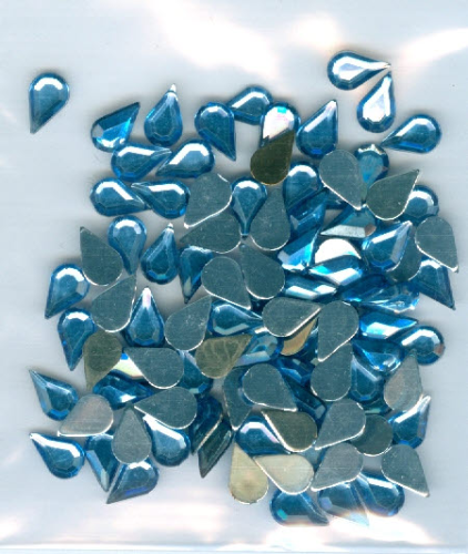 Strass - Glitzersteine Nr.3030 wasser blau tropfen 5x8 mm