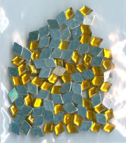 Strass - Glitzersteine Nr.3034 gelb rauten 5x7 mm
