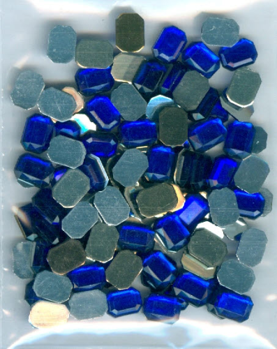 Strass - Glitzersteine Nr.3042 dunkelblau rechteck 6x8 mm