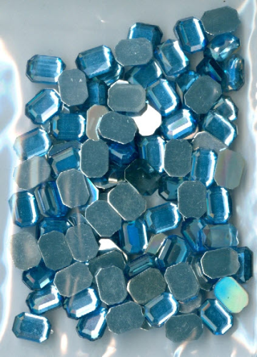 Strass - Glitzersteine Nr.3050 wasser blau rechteck 6x8 mm