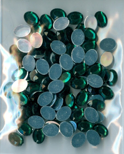 Strass - Glitzersteine Nr.3069 smaragd / grün oval 6x8 mm