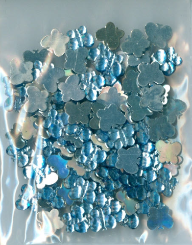 Strass - Glitzersteine Nr.3090 wasser blau schmetterlinge 8x7 mm