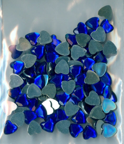Strass - Glitzersteine Nr.3092 dunkelblau herzen 7x7 mm