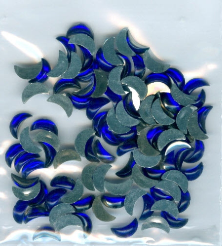 Strass - Glitzersteine Nr.3102 dunkelblau halbmond 4x7 mm