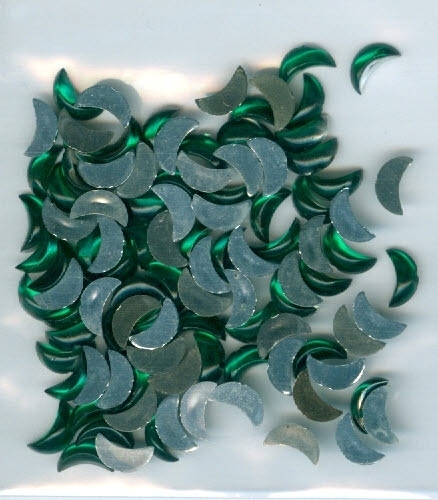 Strass - Glitzersteine Nr.3109 smaragd / grün halbmond 4x7 mm