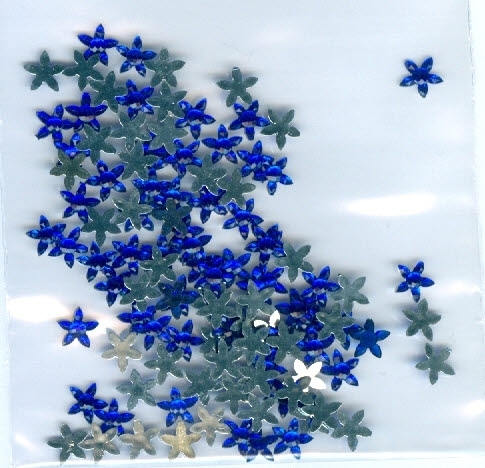 Strass - Glitzersteine Nr.3122 dunkelblau stern - blüten 5 mm