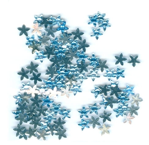 Strass - Glitzersteine Nr.3130 wasser blau stern - blüten 5 mm
