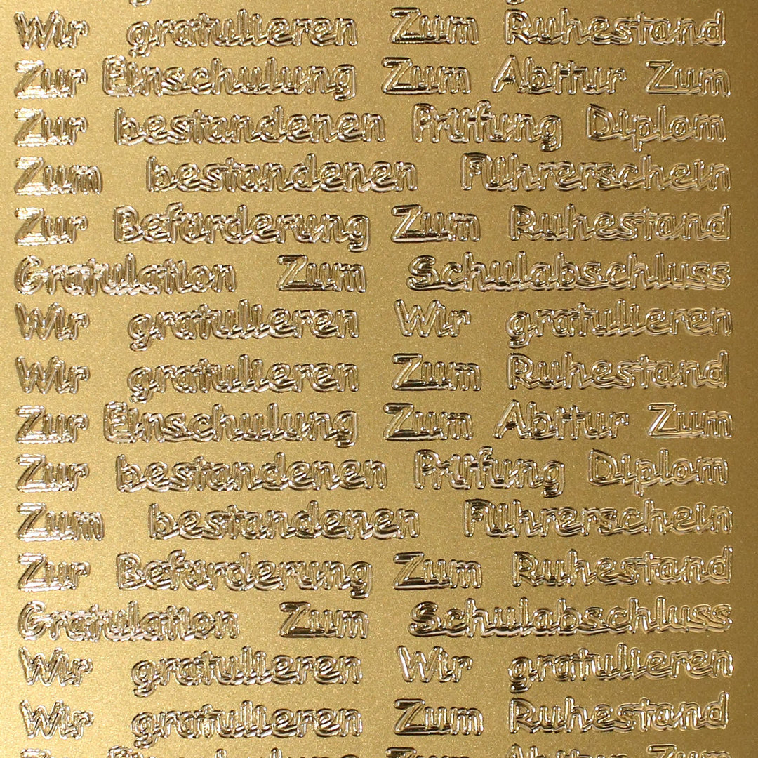 Sticker Nr.0446 Gold Text verschiedene Anlässe deutsch