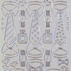 Glitzer Glimmer Sticker Nr.7015 Silber transparent Hemd - Krawatte - Uhr