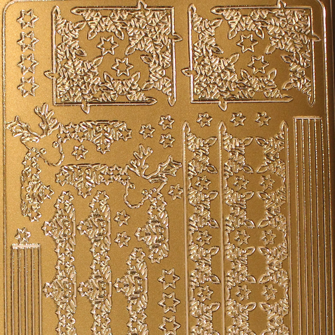 Sticker Nr.2382 Gold Weihnachten Ecken Borte - Bordüre Mix