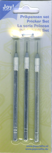 3 Prickelnadeln Farbe Silber aus Metall Extra Fein - Fein - Grob