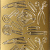 Sticker Nr.1673 Gold Telefon Schere Stift Schlüssel Fülle