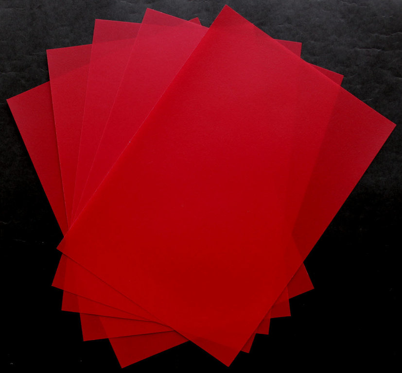 Pergamentpapier - Transparentpapier 200g/m² A5 Rot für Karten, Hochzeit, Konfirmation & Basteln