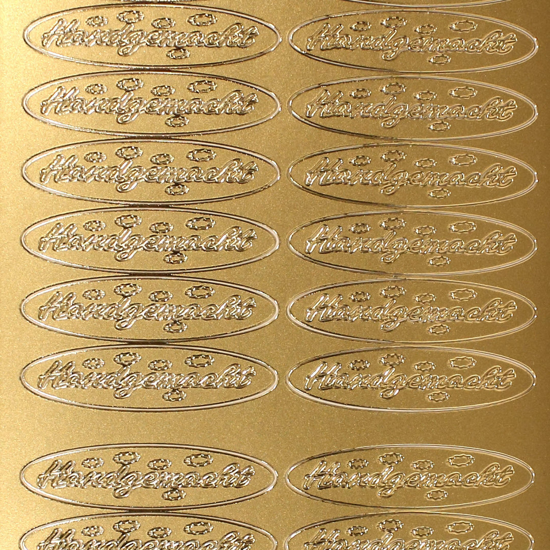 Sticker Nr.1054 Gold Etikett Textlabel Handgemacht