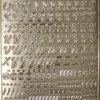Sticker Nr.1860 Silber Zahlen & ABC Großbuchstaben Schreibschrift geschwungen