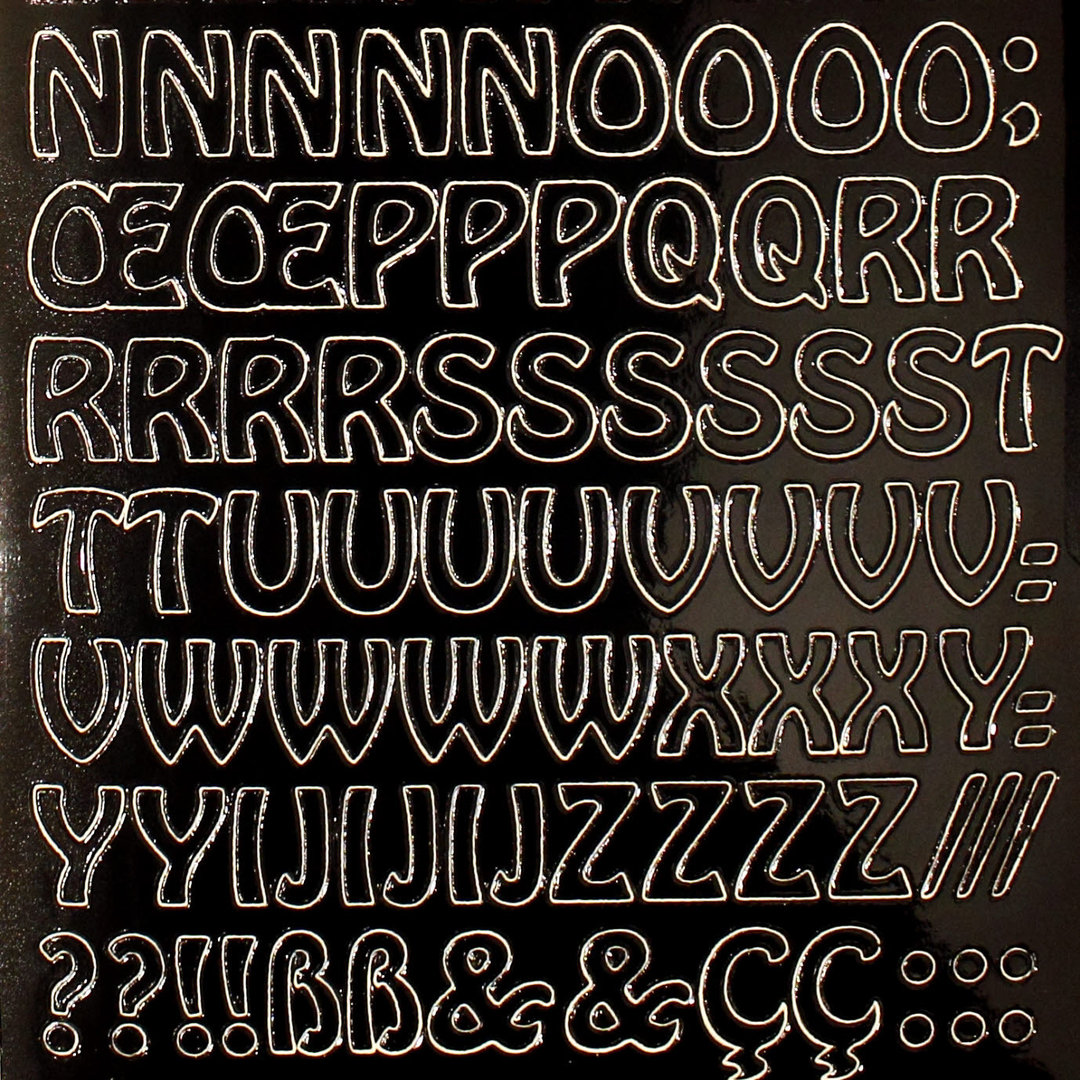 Sticker Nr.2123 Schwarz Zeichen & ABC Großbuchstaben Block - Druckschrift