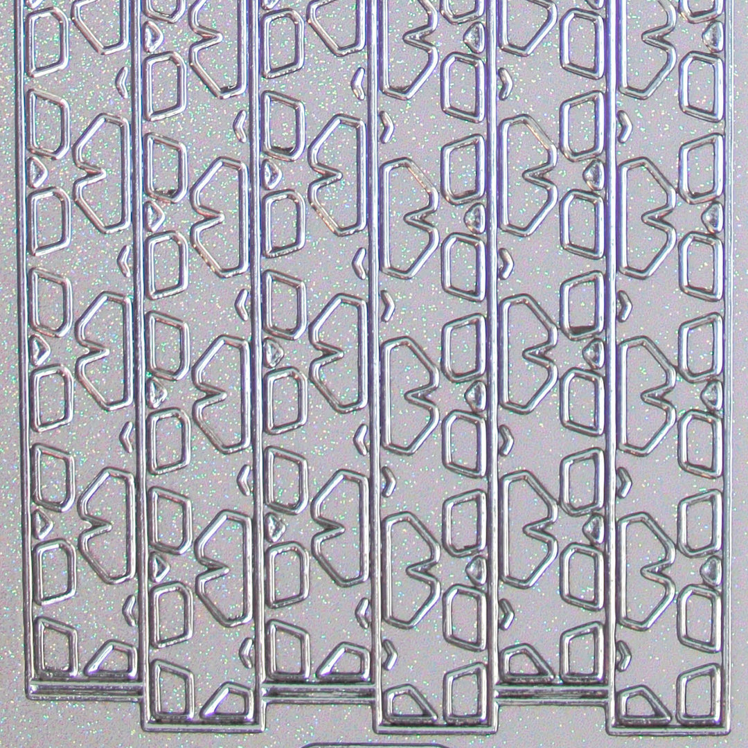 Glitzer Glimmer Sticker Nr.7083 Silber transparent Stern - Bordüre Borten