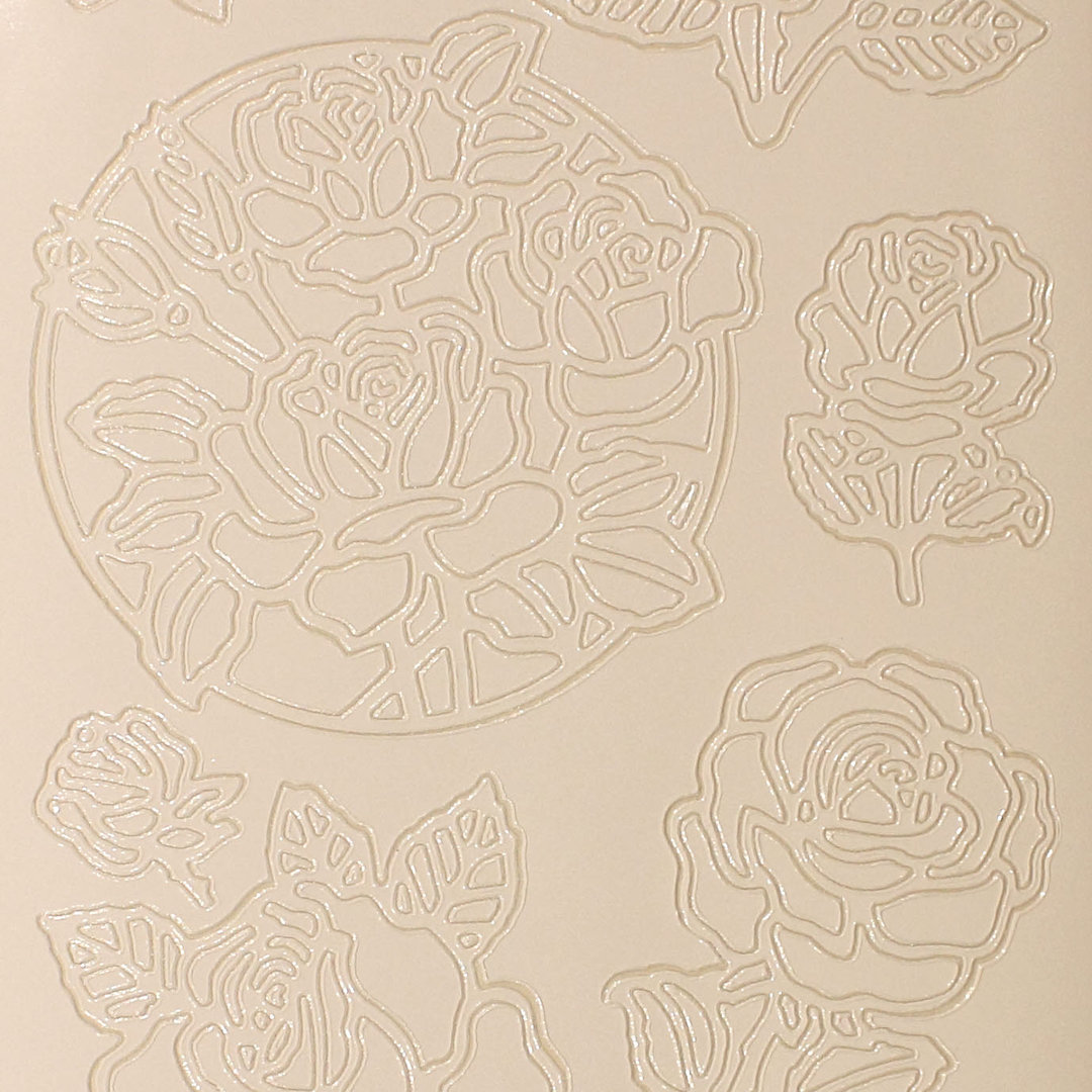 Sticker Nr.0809 Weiss diverse Rosen. Rose mit Stiel, Rosenblüte