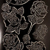Sticker Nr.0809 Schwarz diverse Rosen. Rose mit Stiel, Rosenblüte