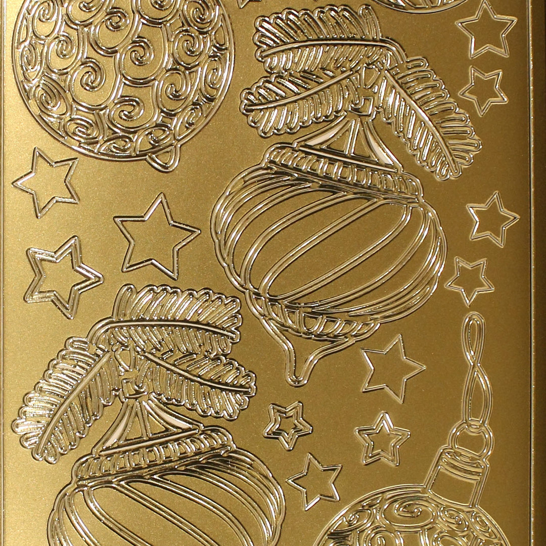 Sticker Nr.1718 Gold Weihnachten Christbaumschmuck Kugeln