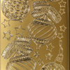 Sticker Nr.1718 Gold Weihnachten Christbaumschmuck Kugeln