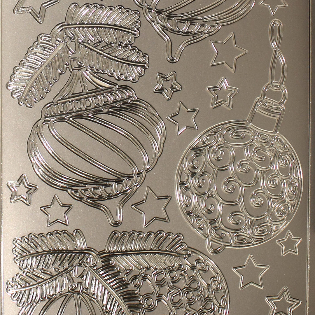 Sticker Nr.1718 Silber Weihnachten Christbaumschmuck Kugeln