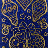 Glitzer Glimmer Sticker Nr.7072 Blau / Gold Christbaumschmuck Weihnachtskugeln