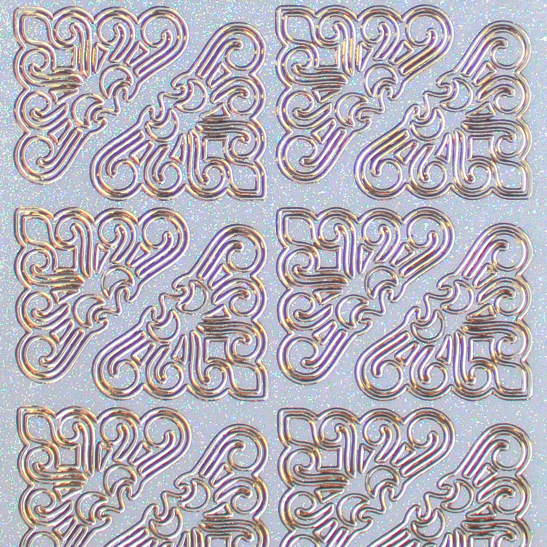 Glitzer Glimmer Sticker Nr.7201 Gold transparent Ecken filigran