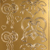 Sticker Nr.3608 Gold Hochzeit Taubenpaar im Herz