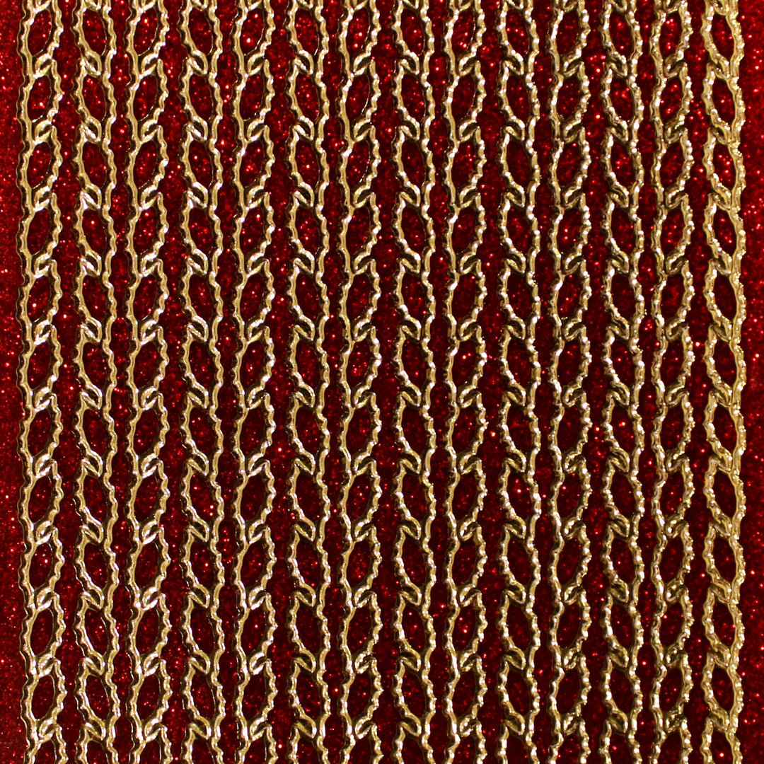 Glitzer Glimmer Sticker Nr.7051 Rot / Gold Blatt Bordüre
