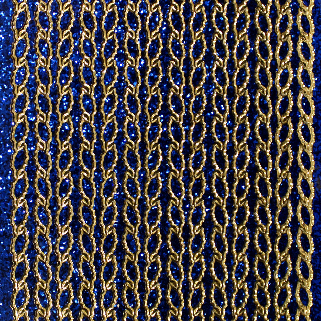 Glitzer Glimmer Sticker Nr.7051 Blau / Gold Blatt Bordüre