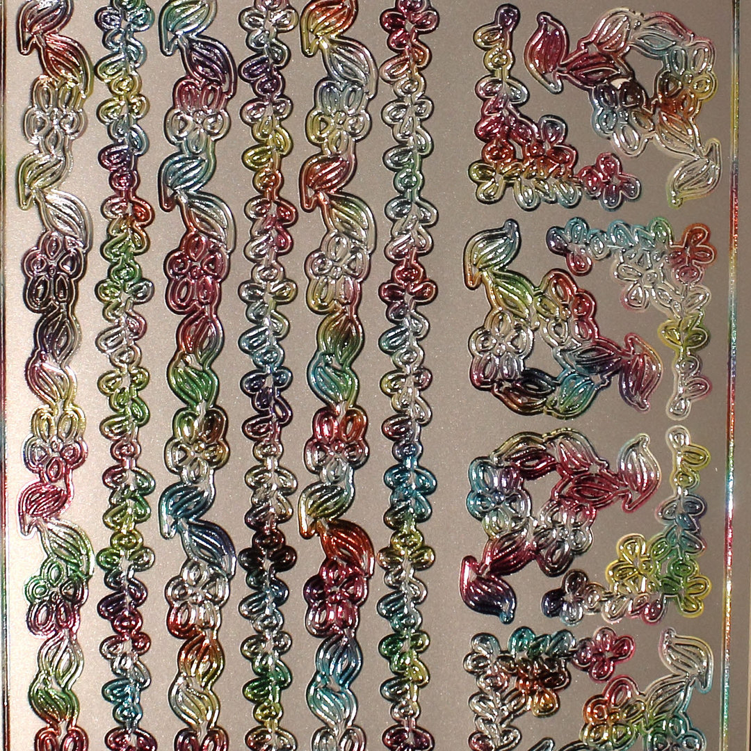 Sticker Nr.2190 Multi Blüten - MIX Ecken & Bordüren