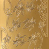 Sticker Nr.2592 Gold große Ecken Ranken mit Blüten