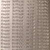Sticker Nr.00342 Silber Text Happy Birthday klein