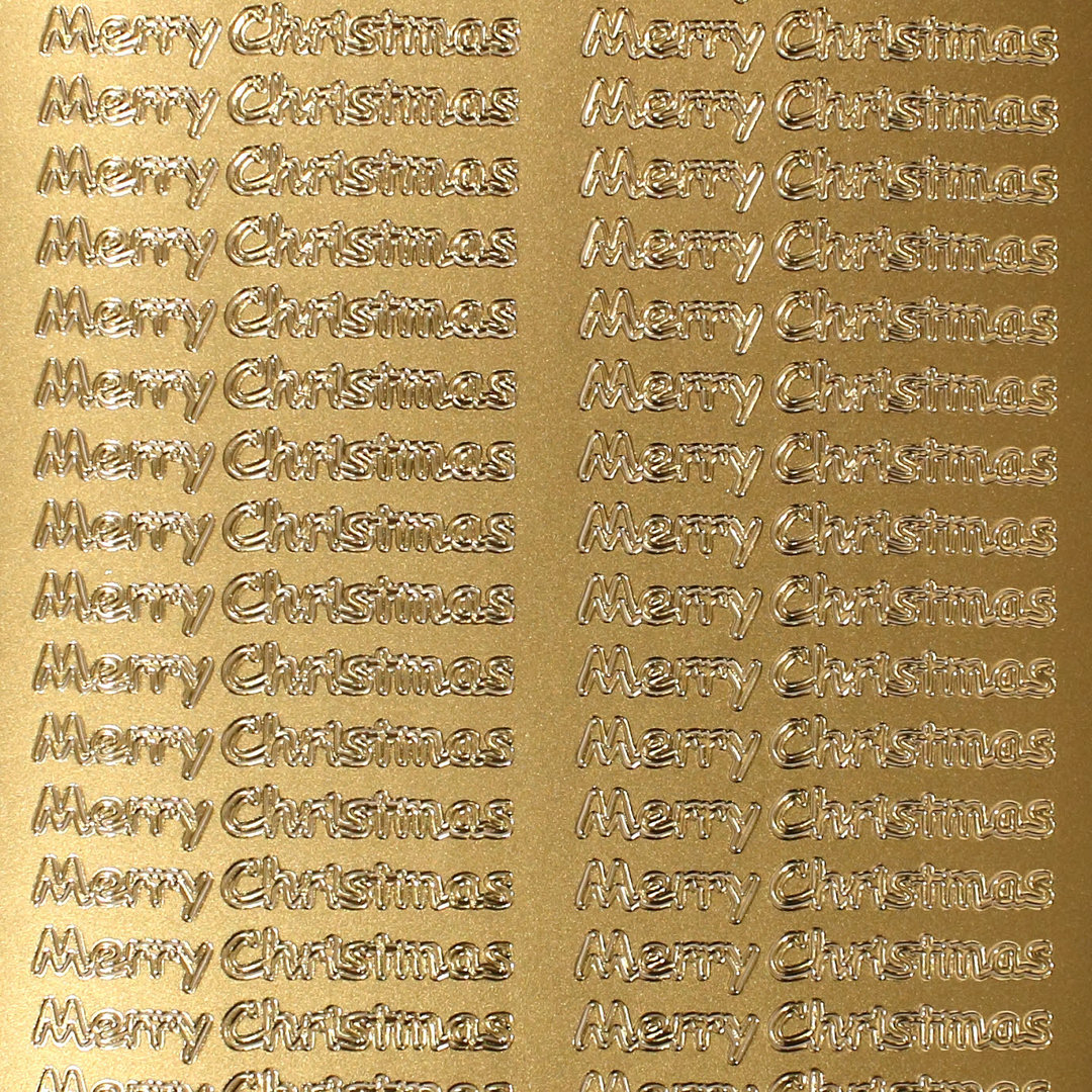 Sticker Nr.0360 Gold Text Merry Christmas klein
