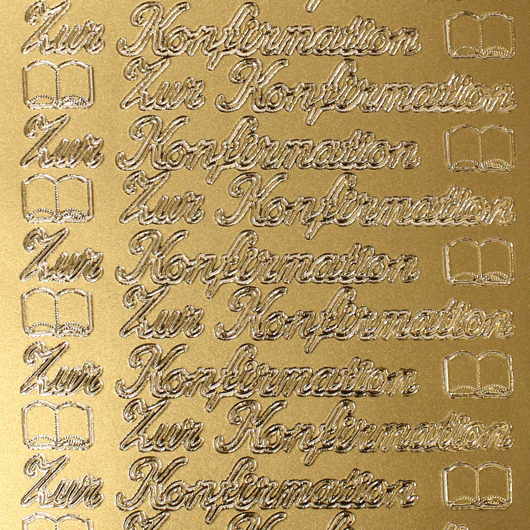Sticker Nr.0414 Gold Text Schreibschrift Zur Konfirmation