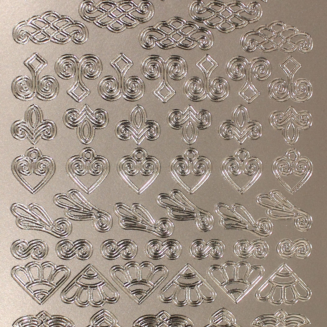 Sticker Nr.1022 Silber Motive kleine Ornamente