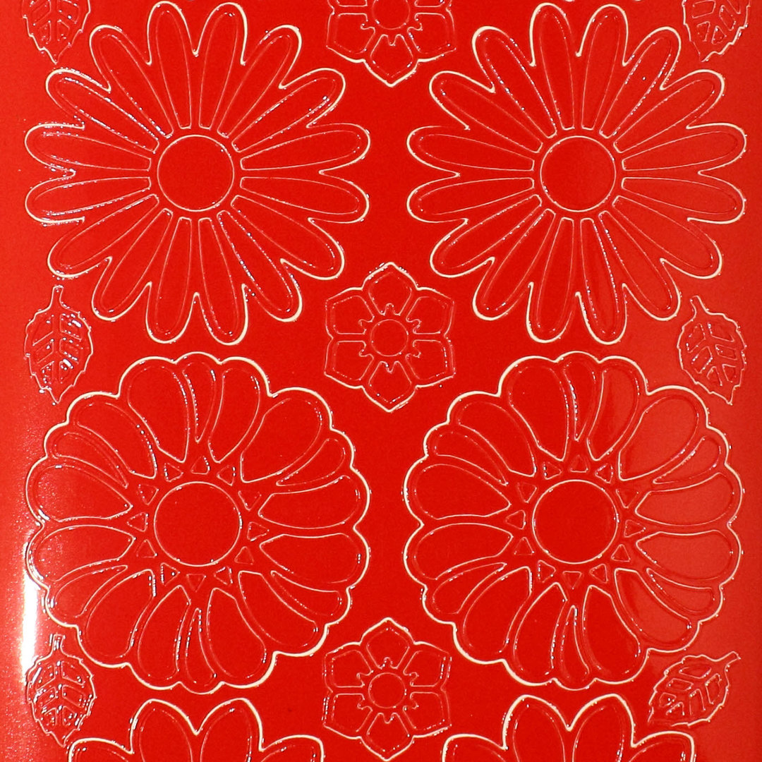 Sticker Nr.1125 Rot diverse Blüten Köpfe groß & klein