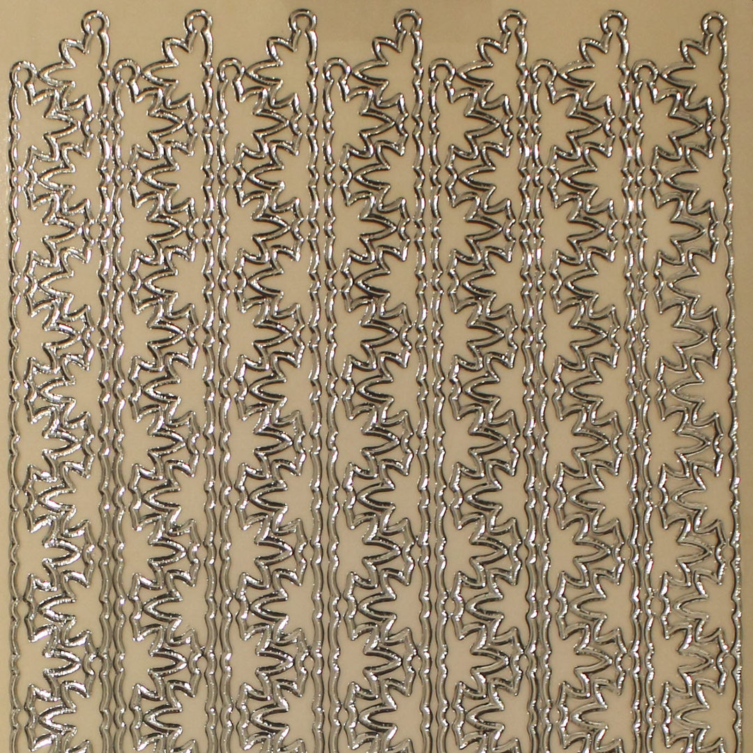 Sticker Nr.2041 Transparent Silber Ornamenten Bordüre