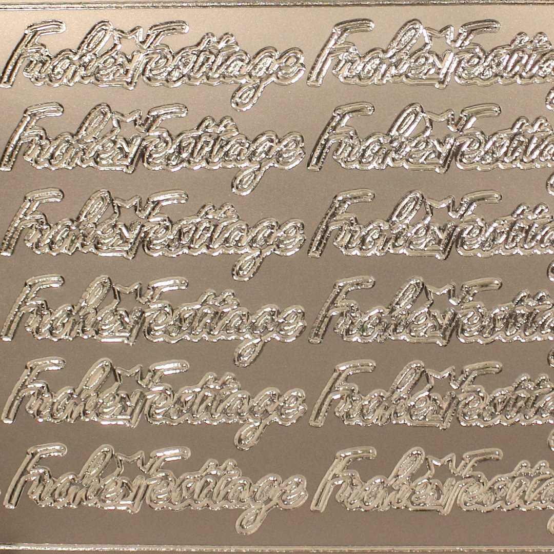 Sticker Nr.3645 Silber Schreibschrift Frohe Festtage
